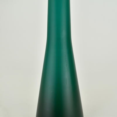 Murano Mid Century Modern Table Lamp Satined Glass Emerald Green