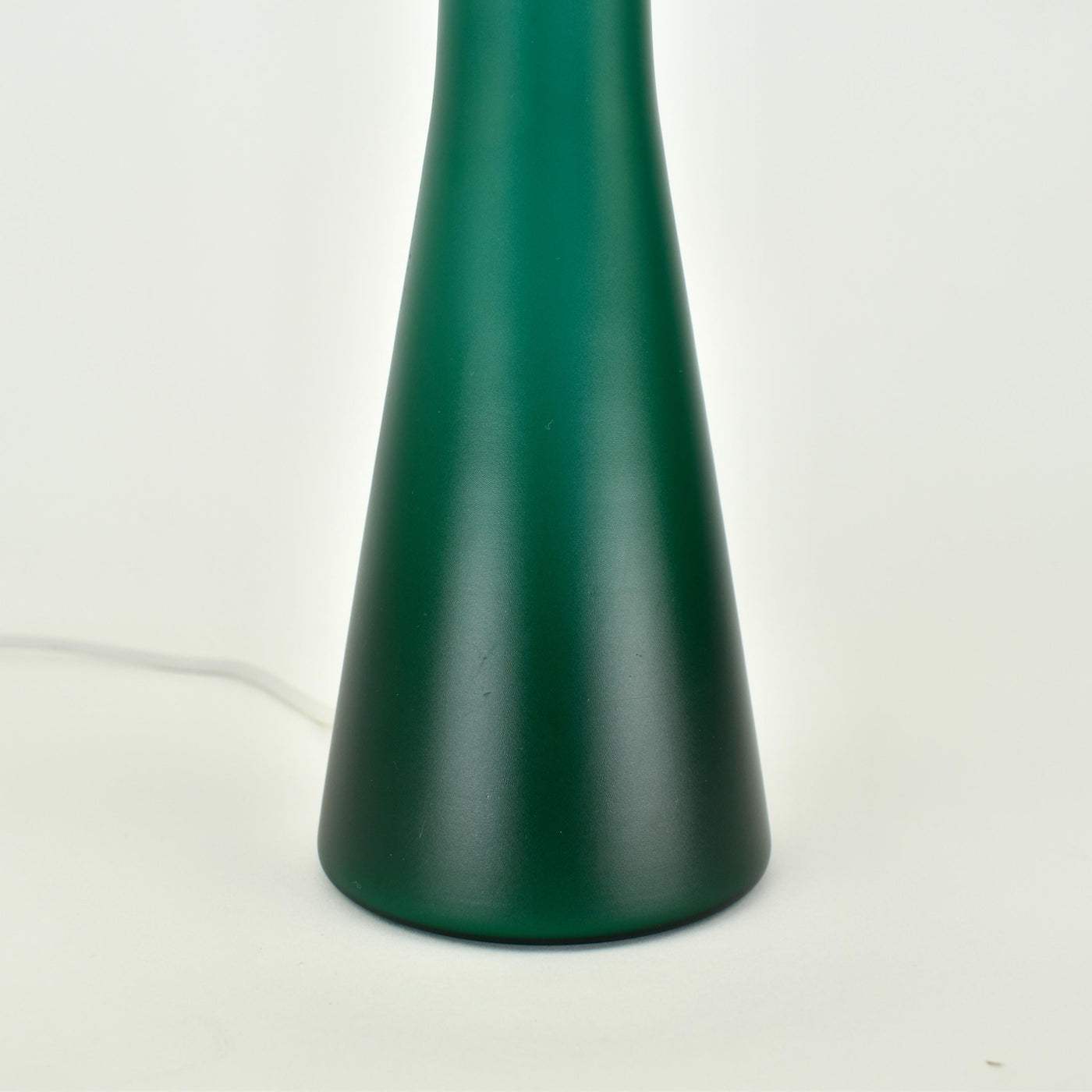 Murano Mid Century Modern Table Lamp Satined Glass Emerald Green