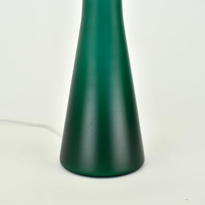 Murano Mid Century Modern Table Lamp Satined Glass Emerald Green