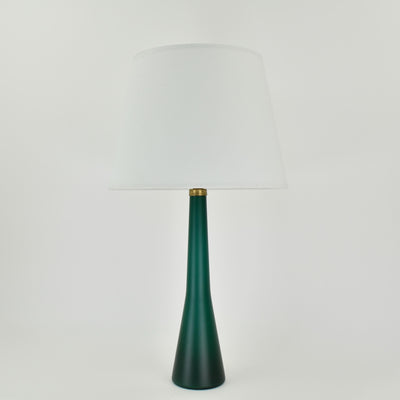 Murano Mid Century Modern Table Lamp Satined Glass Emerald Green