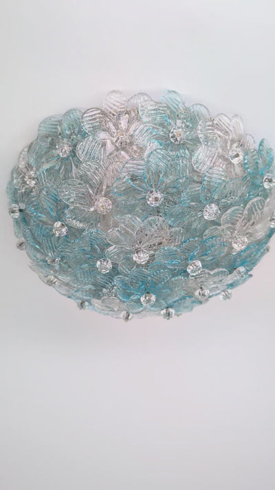 Petite Barovier Toso Flush Mount Murano Glass, 1950s