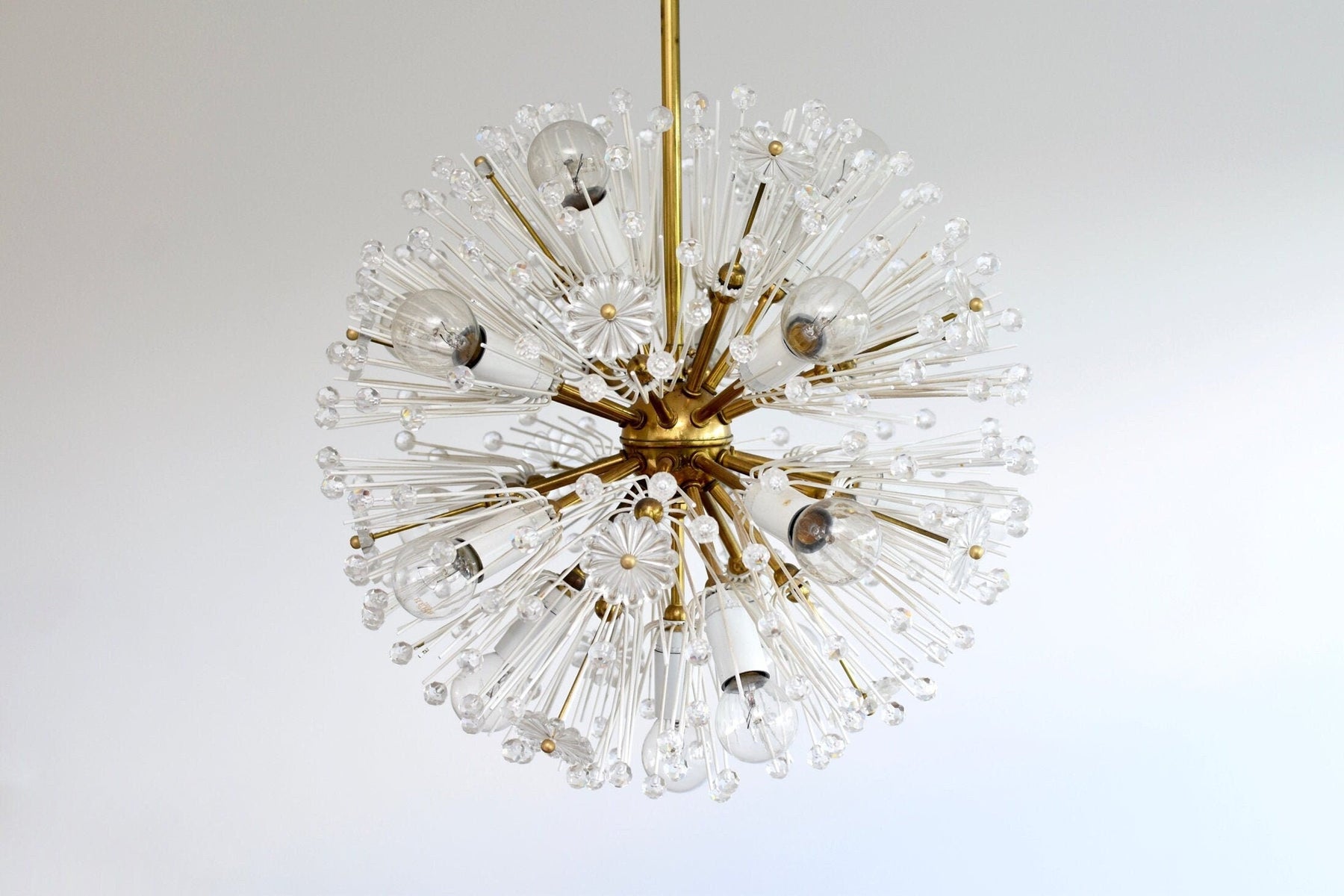 大好き 022248[TS]希少!!Brass Snowball Chandelier by Emil Stejnar